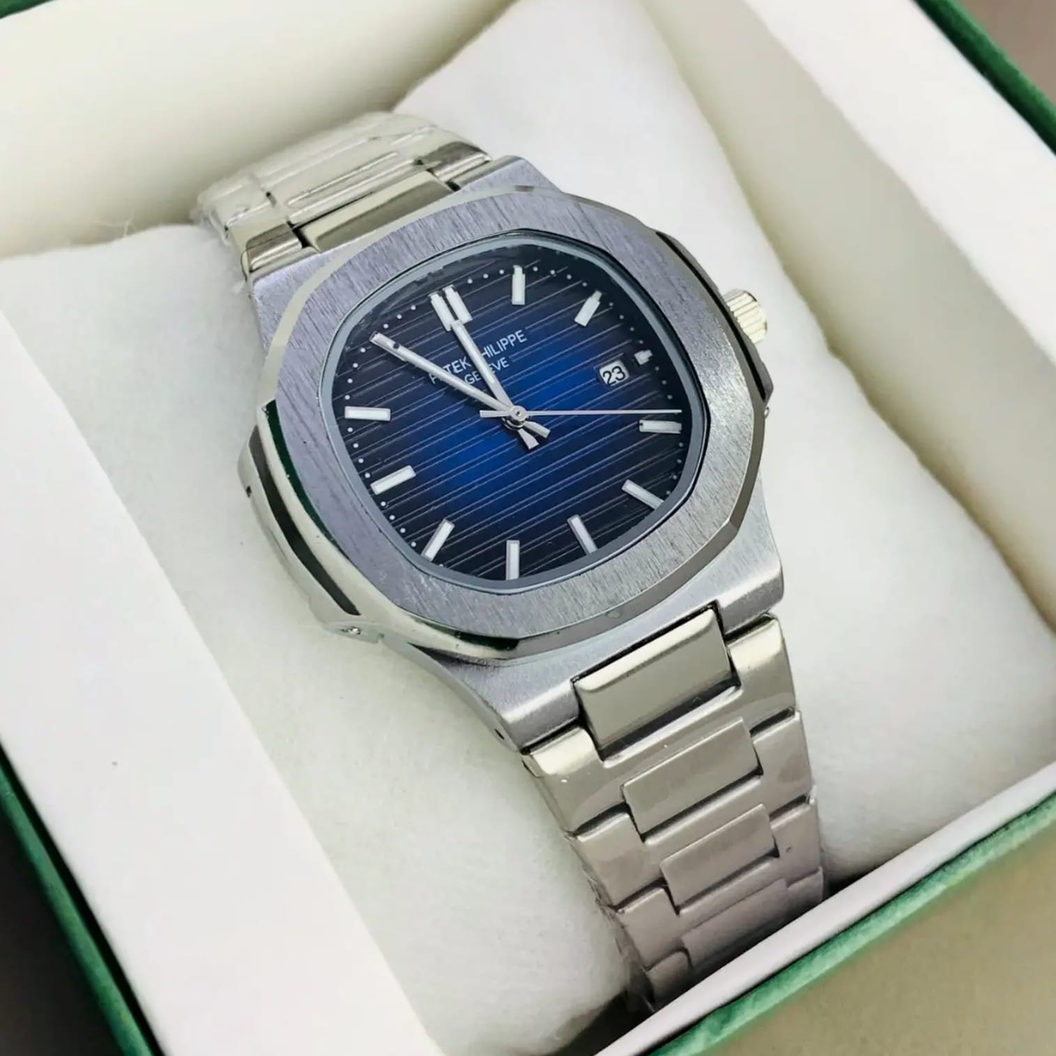 PATEK PHILIPPE NAUTILUS STYLE - Silver Case Blue Dial